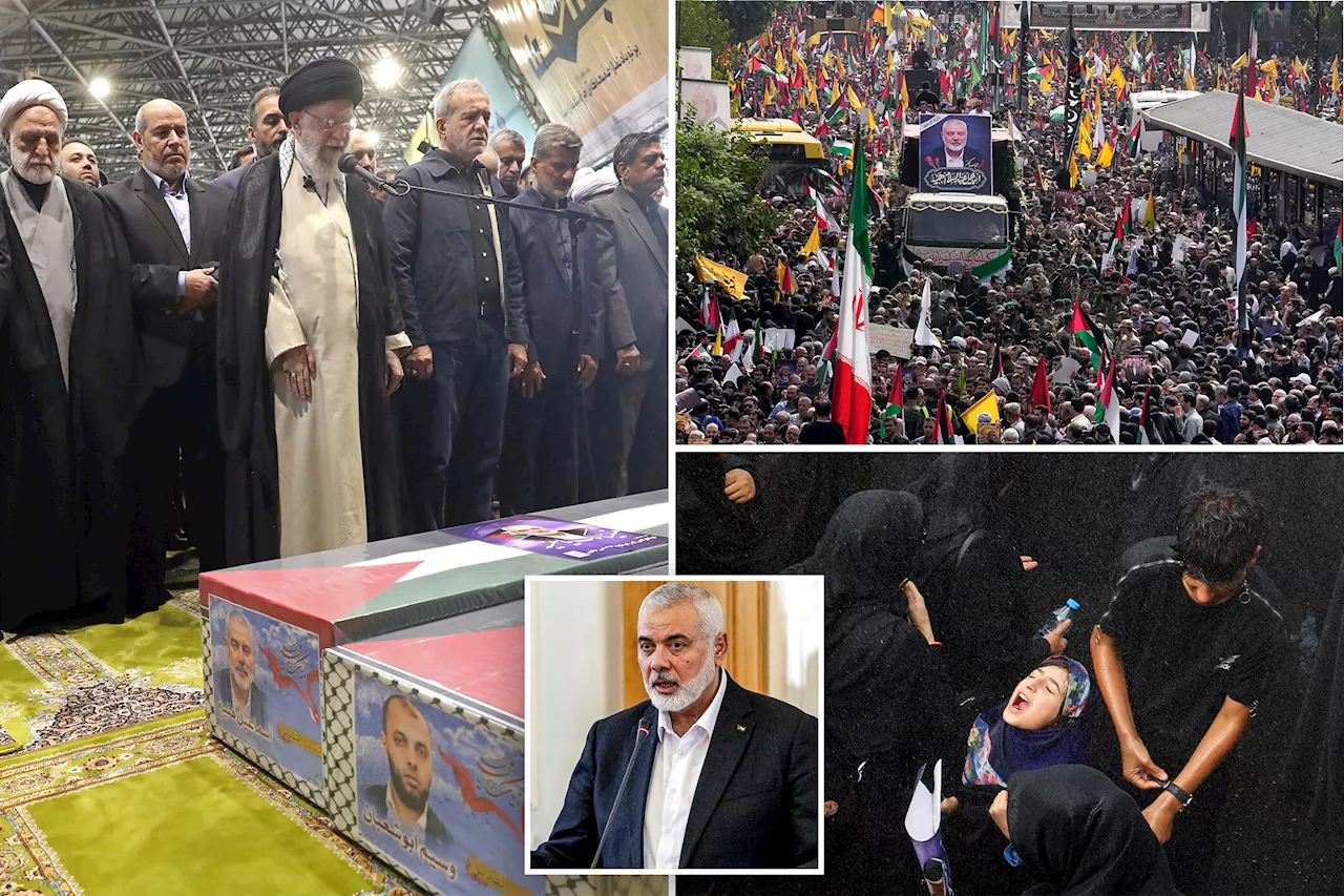 Iran’s supreme leader prays over coffin of Hamas leader Ismail Haniyeh