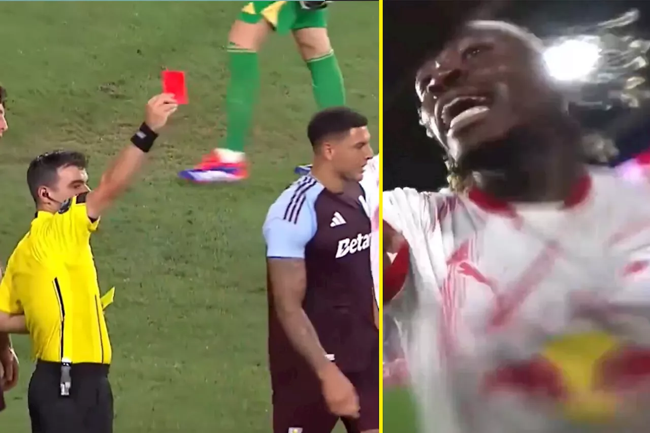 Aston Villa friendly turns nasty as Diego Carlos sent off as incredible player cam footage of brawl emerges...