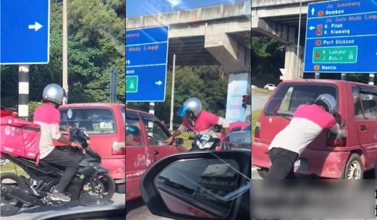 “Semua Orang Tengok, Dia Je Patah Balik” – Rider foodpanda Dipuji Bantu Wanita Tolak Kereta