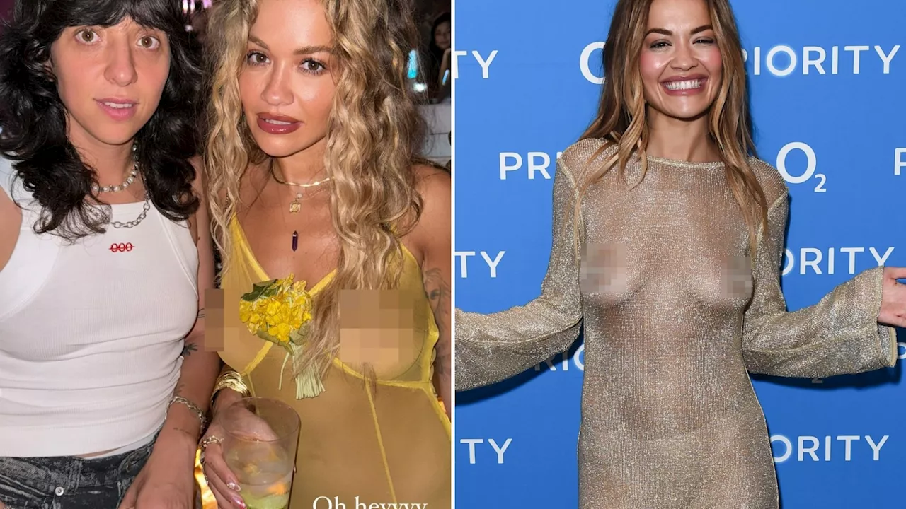 Rita Ora leaves NOTHING to the imagination as she goes braless in totally see-through dress...