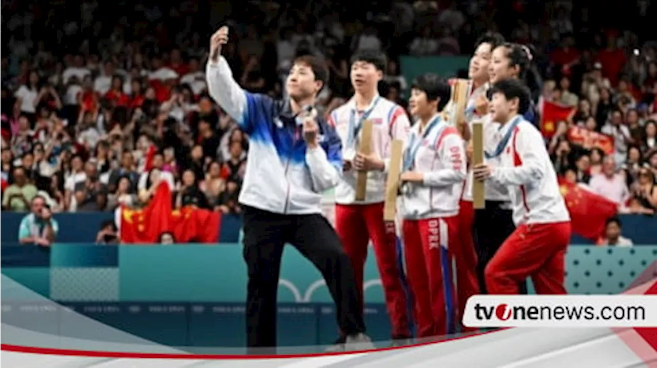 Viral Foto Selfie Atlet Korea Selatan, Korea Utara dan China di Olimpiade Paris 2024