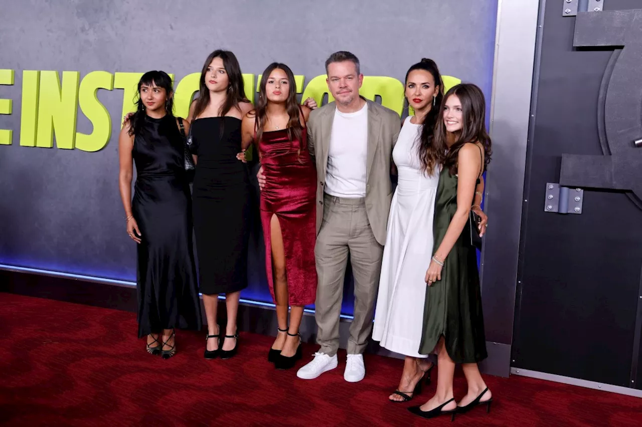 Matt Damon's Wife and 4 Daughters Attend Instigators Premiere