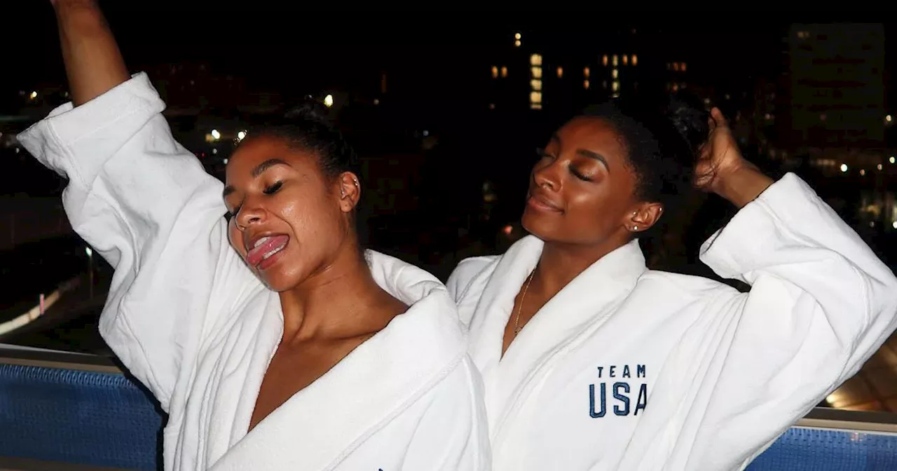 Simone Biles and Jordan Chiles Show Off Their Skims Olympic Bathrobes