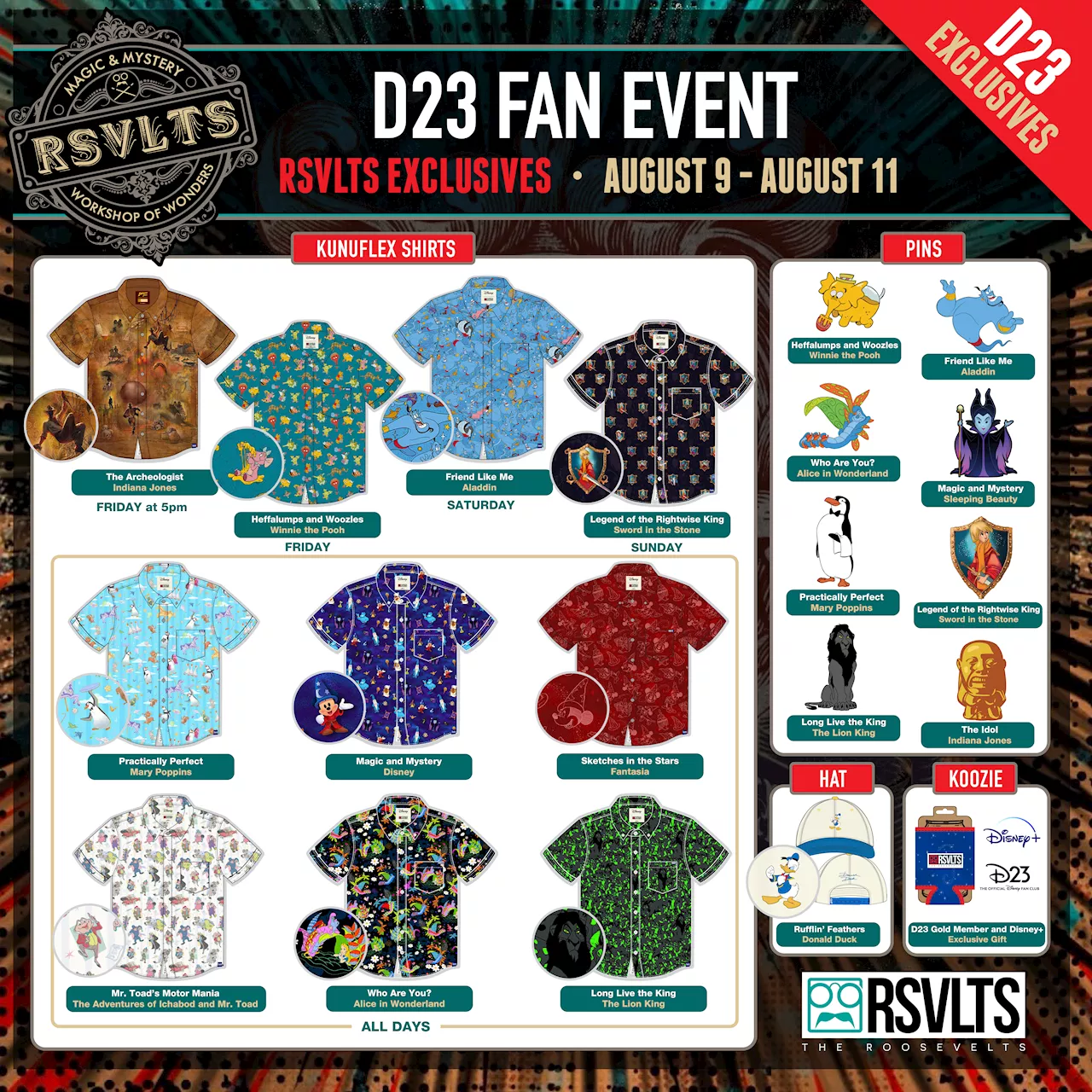 RSVLTS Reveals Exclusive Apparel for D23 with the Workshop of Wonders