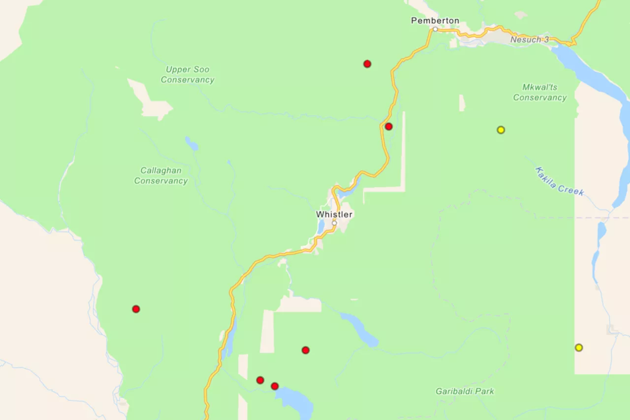 Update: Lightning storm sparks several new fires near Whistler