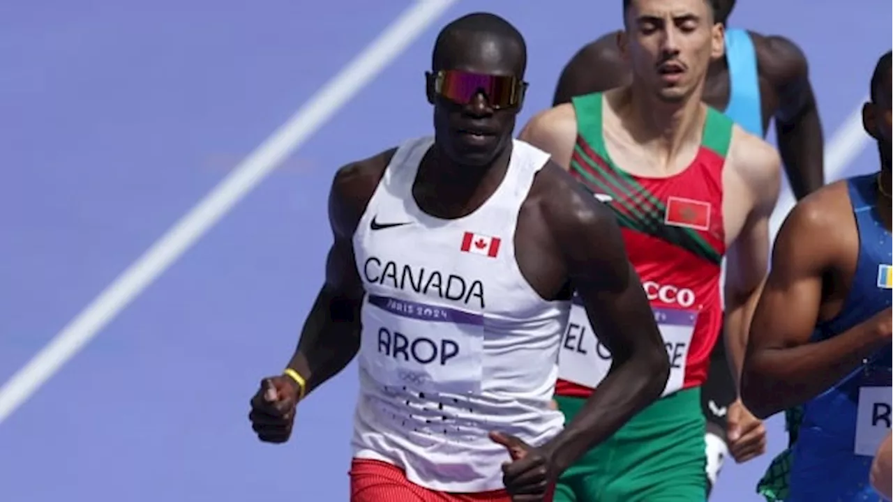 Watch world champion Marco Arop of Canada go for gold in the Olympic men's 800m final