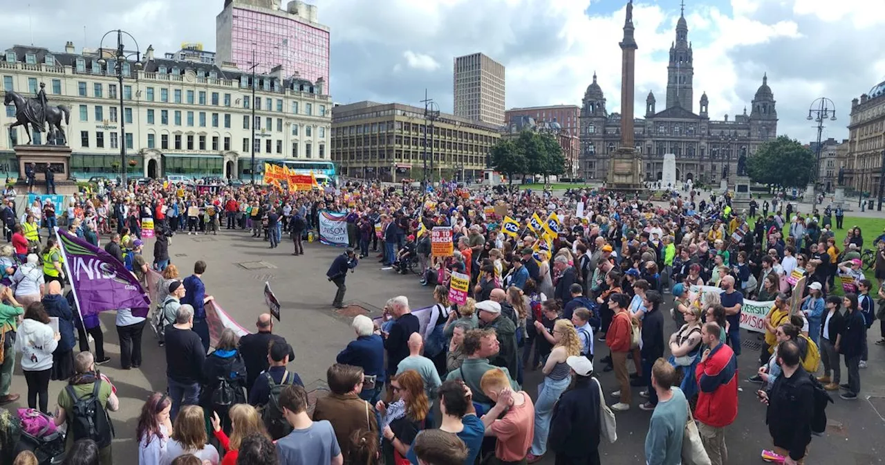 Hundreds of anti-racism campaigners rally at George Square in Glasgow