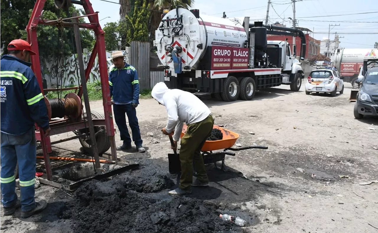 Al menos 300 casas están libres de inundaciones en Chalco; continúan trabajos de desazolve