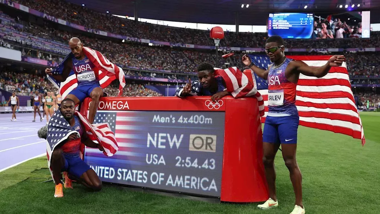 U.S. men, women take gold in 4x400m relays at Paris Olympics United