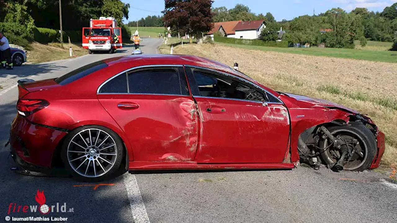 Oö: Verletzter bei Unfall mit Pkw-Überschlag in Taiskirchen im Innkreis