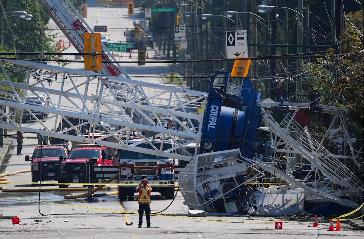 Vancouver says crane removal work will take two weeks following Tuesday’s fire