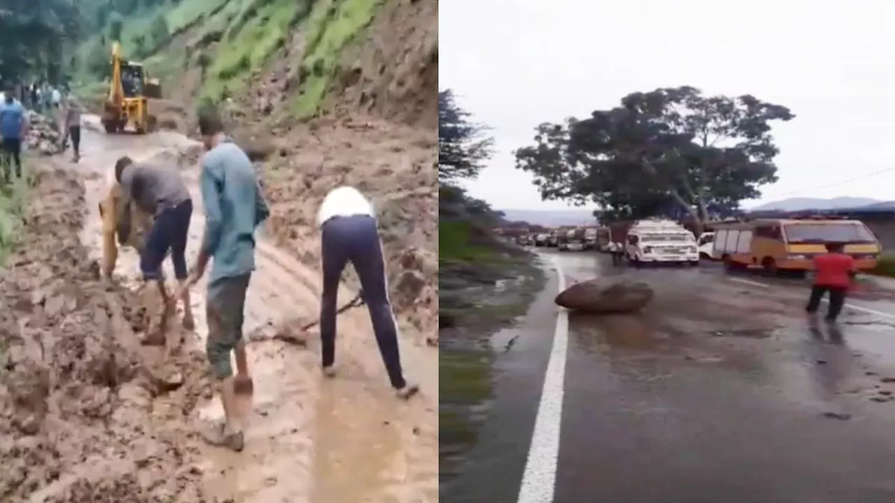 Jammu Kashmir Landslide: जम्मू-कश्मीर के राजौरी में भूस्खलन, सड़क पर लगा लंबा जाम; मलबा हटाने में जुटी BRO की टीम