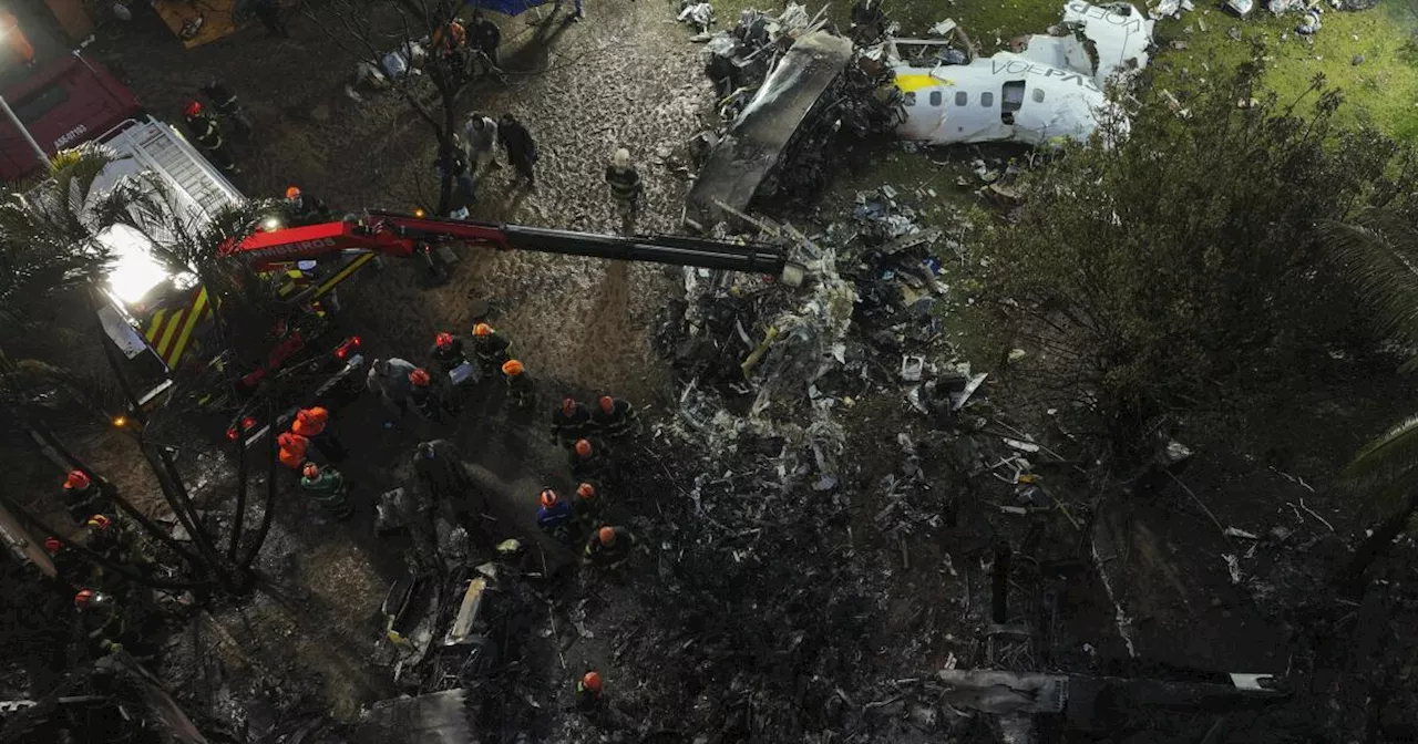 Rescuers retrieve remains of all 62 passengers in Brazil plane crash. Families gather in Sao Paulo