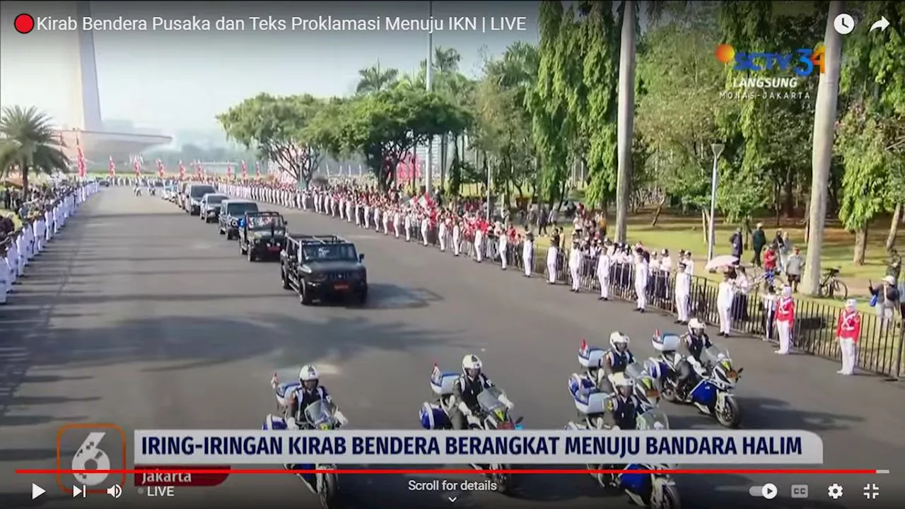 Dibawa ke IKN, Kirab Bendera Merah Putih Tinggalkan Monas Menuju Halim