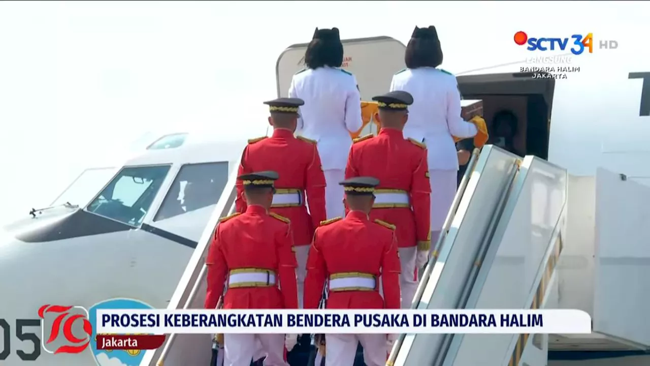 Kirab Tiba di Halim, Bendera Merah Putih dan Teks Proklamasi Langsung Diterbangkan ke IKN