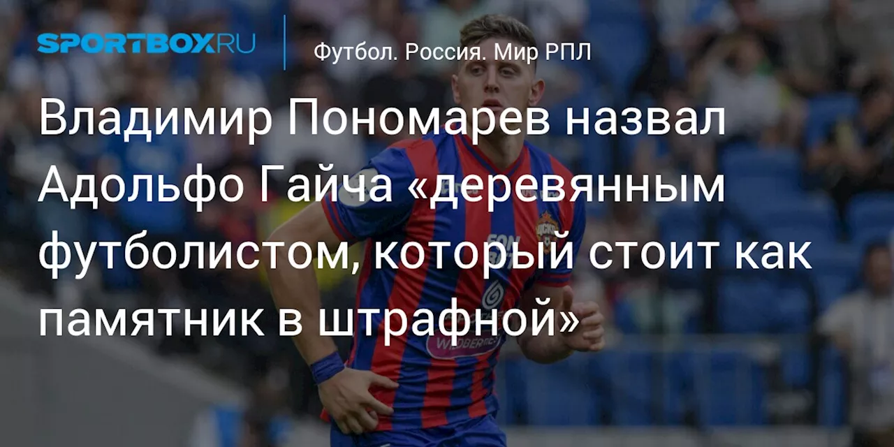 Владимир Пономарев назвал Адольфо Гайча «деревянным футболистом, который стоит как памятник в штрафной»