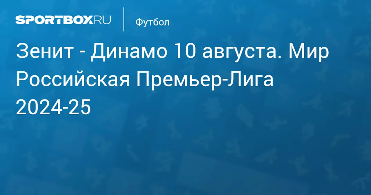  Динамо 10 августа. Мир Российская Премьер-Лига 2024-25. Протокол матча