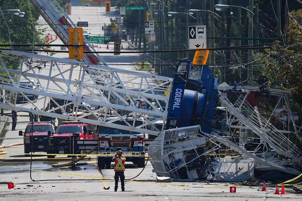 Vancouver says crane removal work will take two weeks following fire