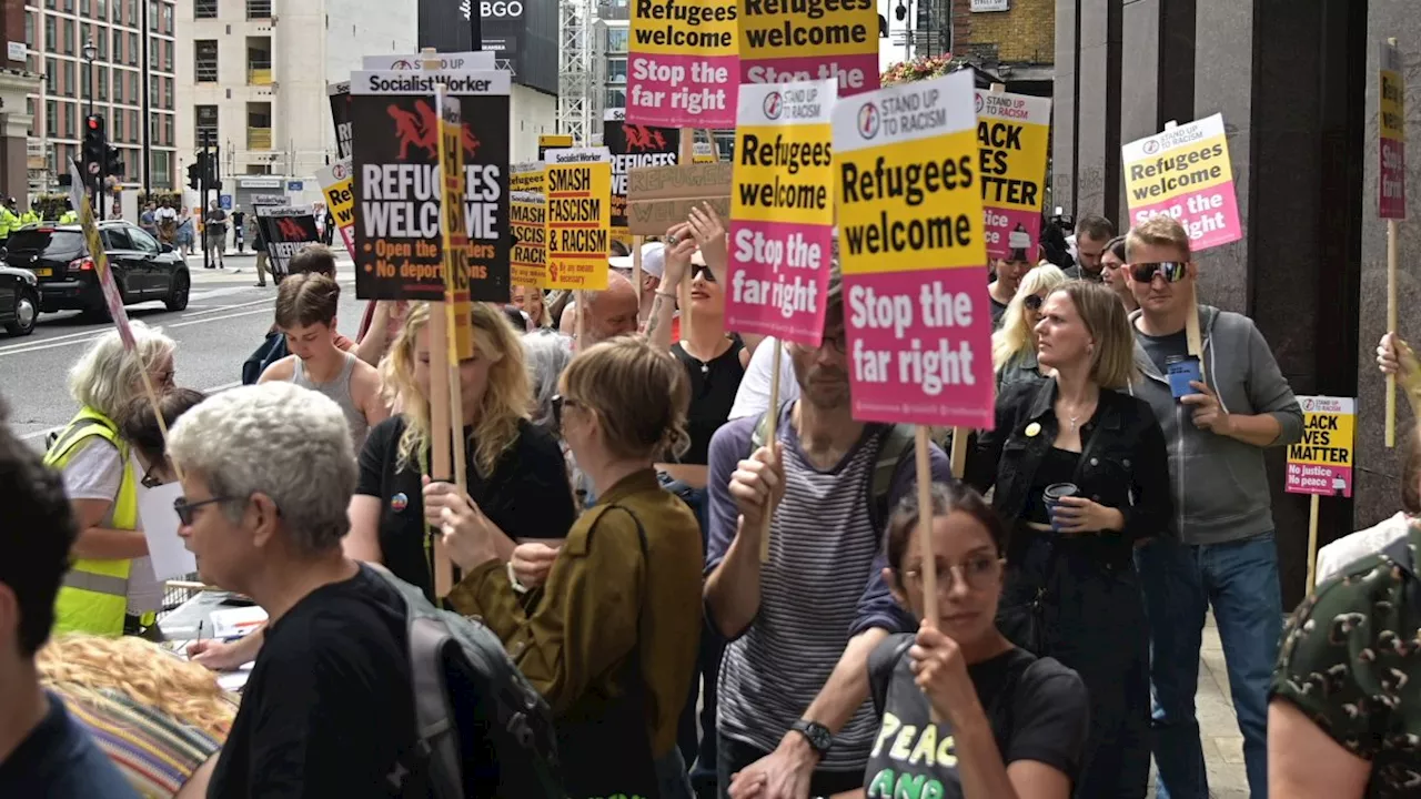 Thousands attend anti-racism marches across UK after far-right threat