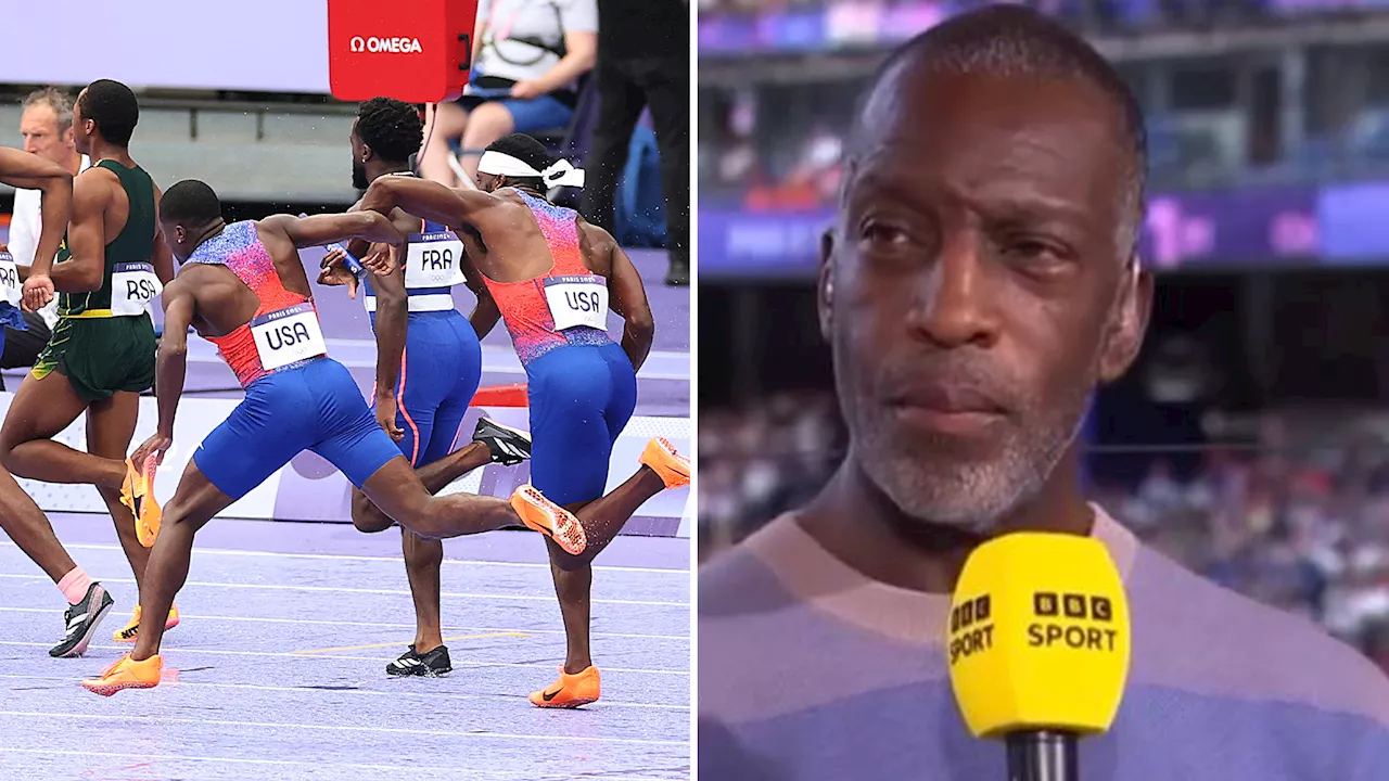 Michael Johnson blasts ‘laughable’ Team USA after 4x100m team disqualified while legend Carl Lewis says ‘bl...