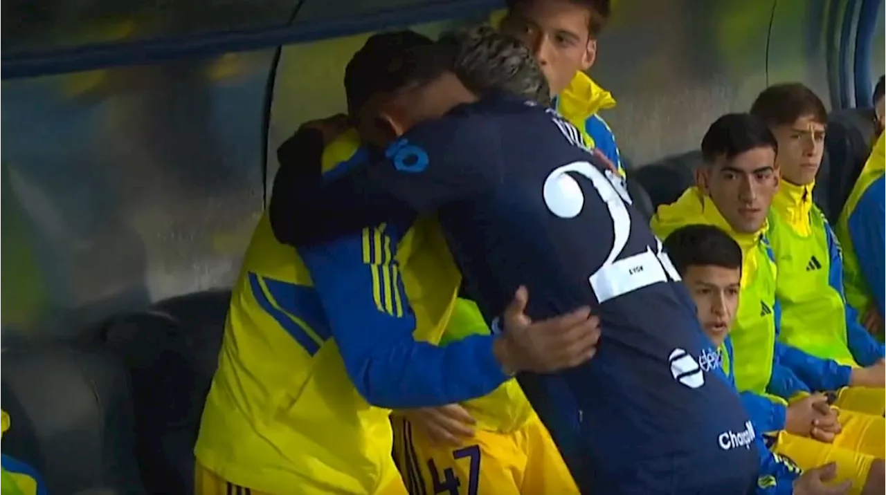 La actitud de Sebastián Villa con los jugadores de Boca antes del partido en Mendoza