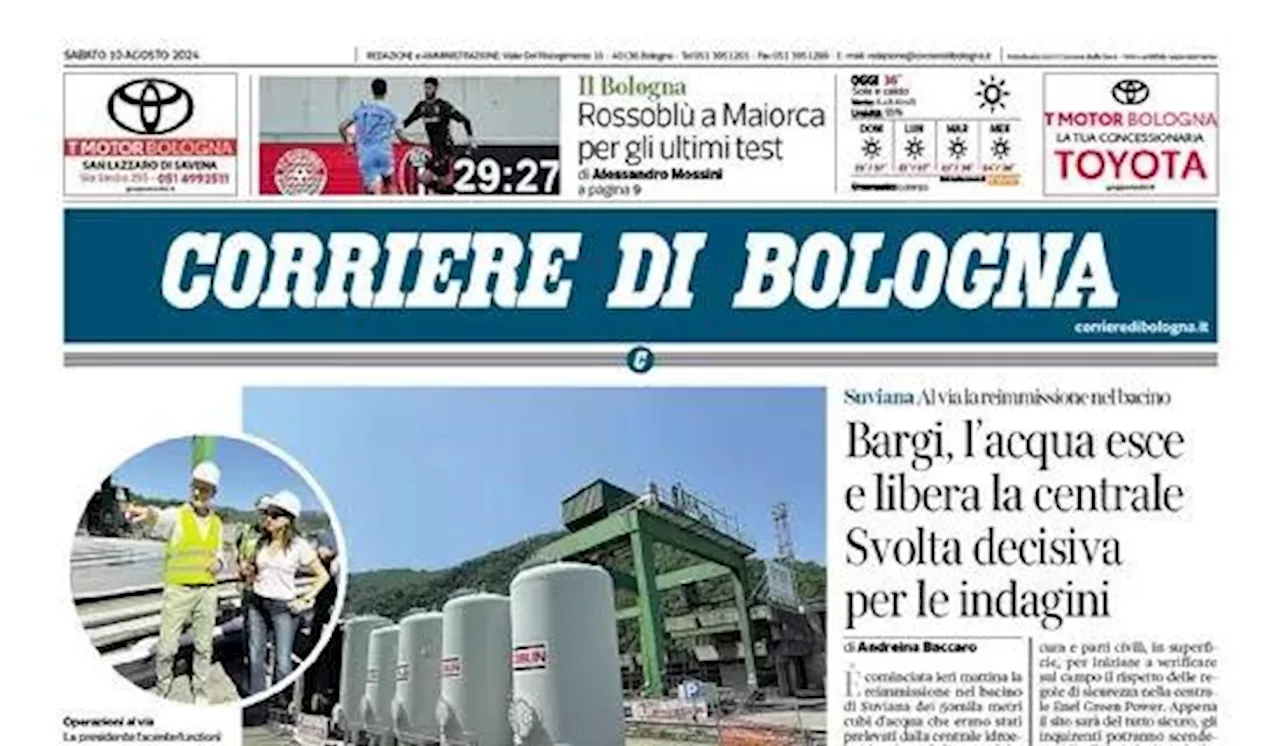 Il Corriere di Bologna in prima pagina: 'Rossoblù a Maiorca per gli ultimi test'.