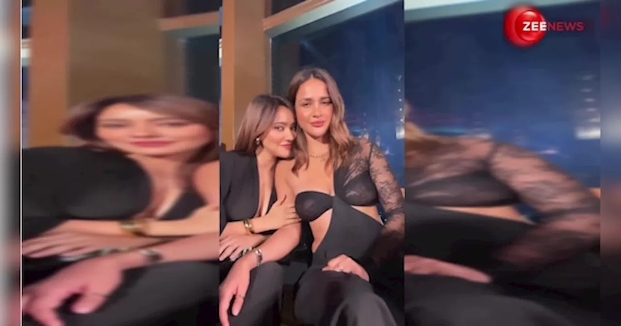 ब्लैक आउटफिट में twinning करती नजर आईं शर्मा सिस्टर्स Neha Sharma-Aisha Sharma, क्यूट सी स्माइल पर टिकी लोगों की निगाहें