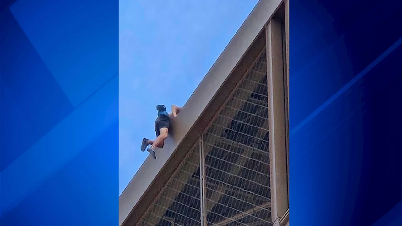 Police arrest man climbing Eiffel Tower, prompting evacuation hours before closing ceremony