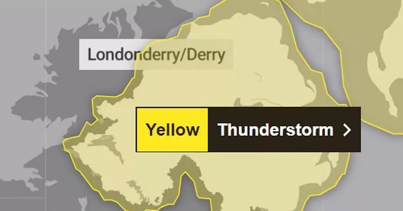 Weather warning issued for thunderstorms across NI