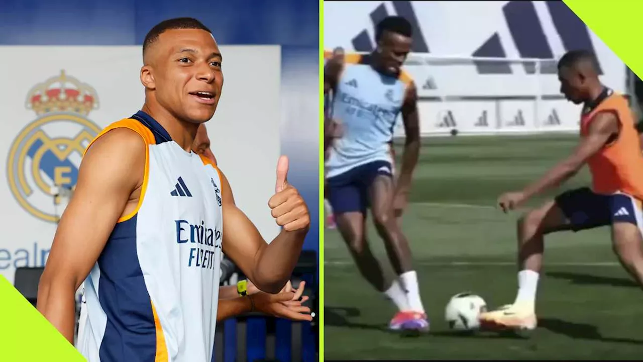 Mbappe Delightfully Nutmegs Eder Militao During Real Madrid Training Session