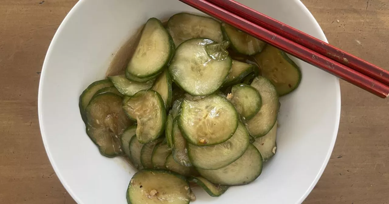 Making the viral Din Tai Fung-inspired cucumber salad (no deli cup necessary)