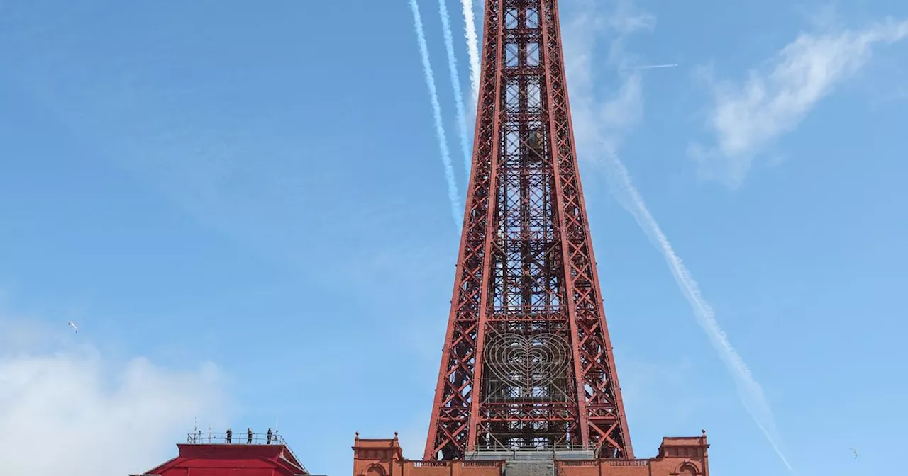 What time will you be able to see the Red Arrows over Lancashire on Sunday?