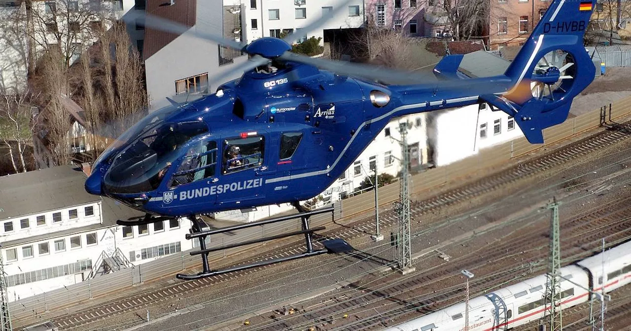 Hubschrauber über Mönchengladbach - Einsatz am Hauptbahnhof