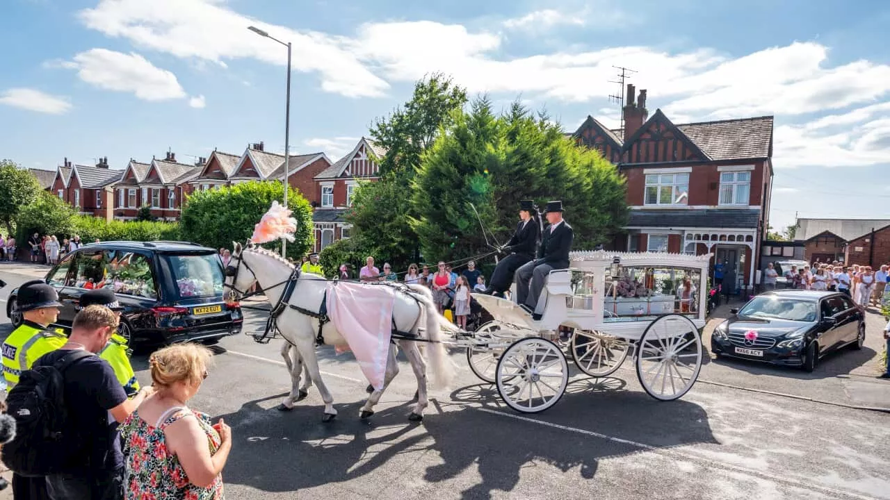 Parents of murdered girl call for end to UK riots at funeral