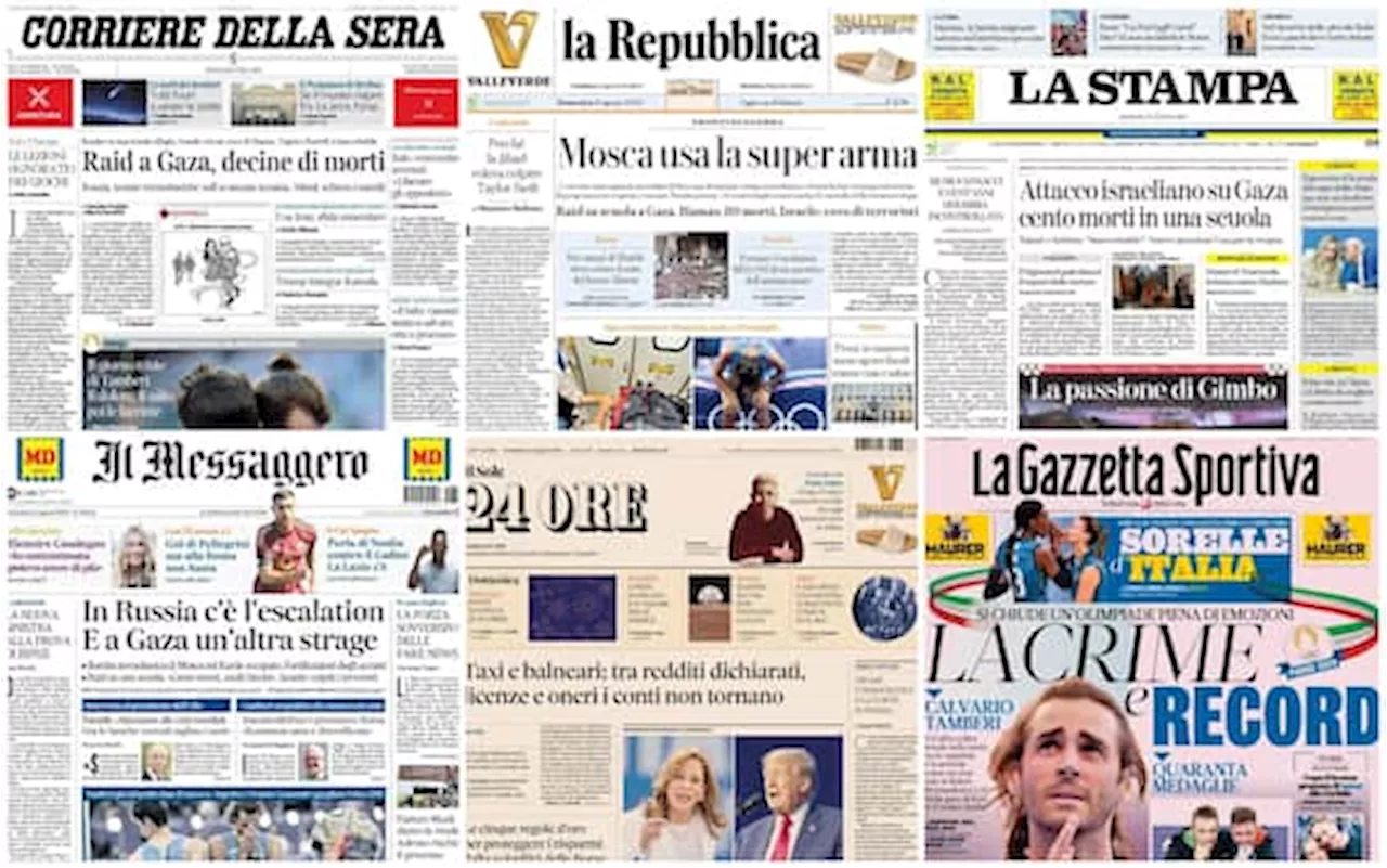 Le prime pagine dei quotidiani di oggi 11 agosto: la rassegna stampa di Sky TG24