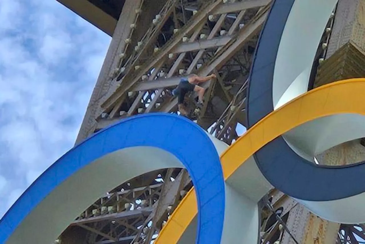 Man seen climbing Eiffel Tower, prompting evacuation hours before closing ceremony