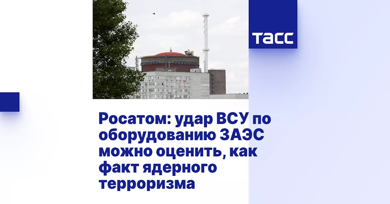 Росатом: удар ВСУ по оборудованию ЗАЭС можно оценить, как факт ядерного терроризма