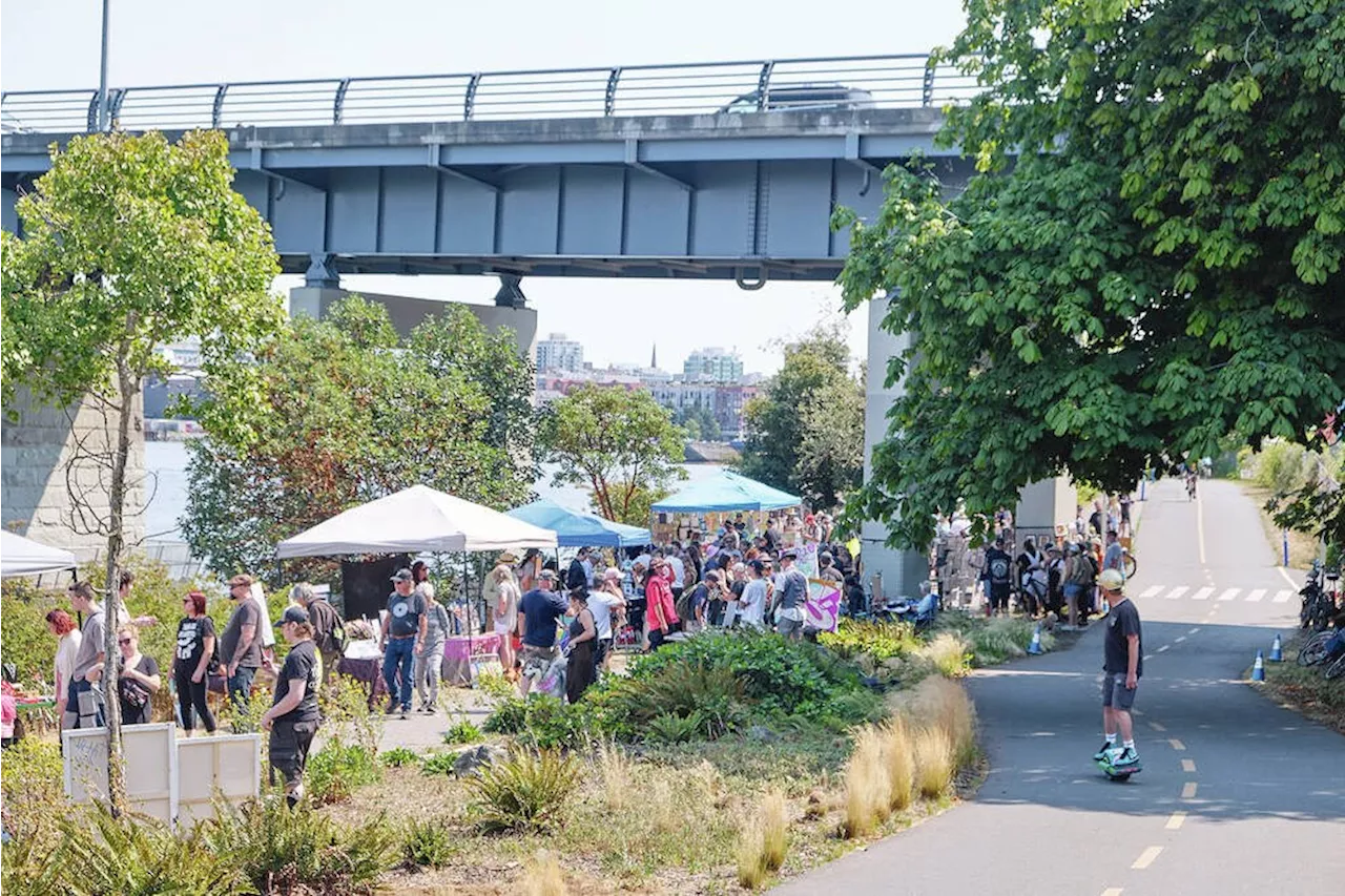 It's the art show under a bridge, and no pressure is one of its themes