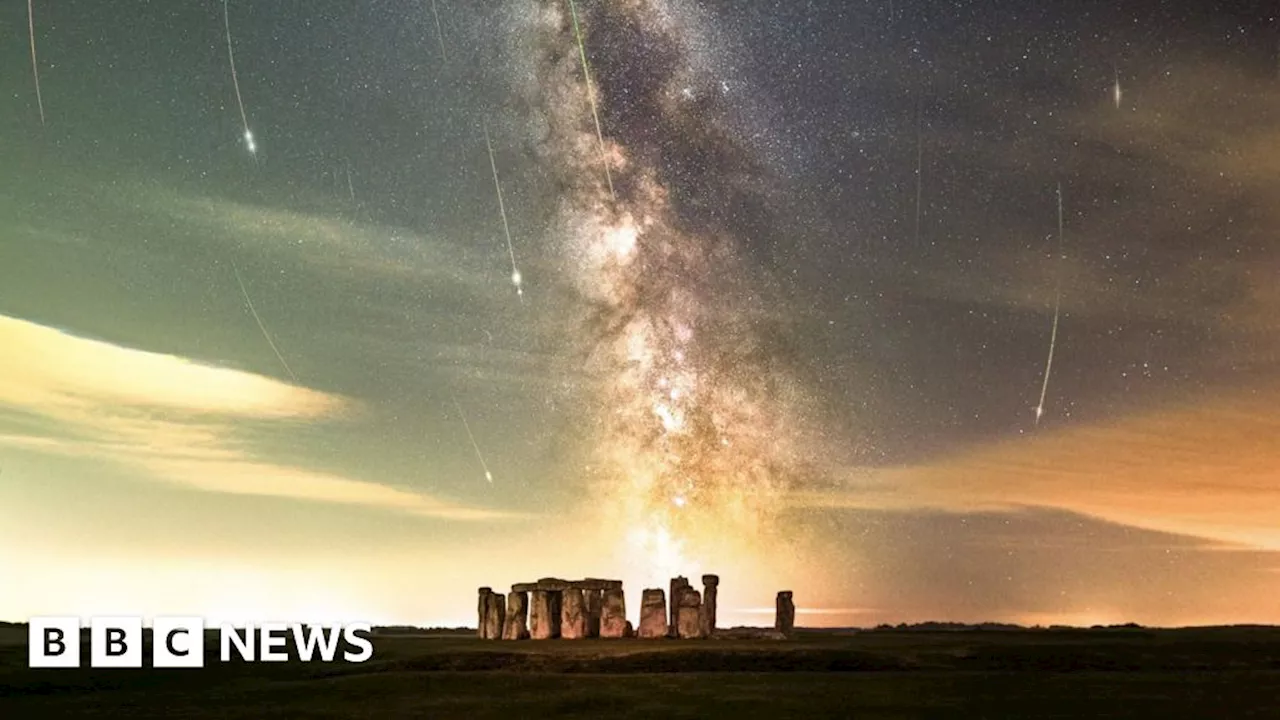 Perseid meteor shower pictured over Stonehenge