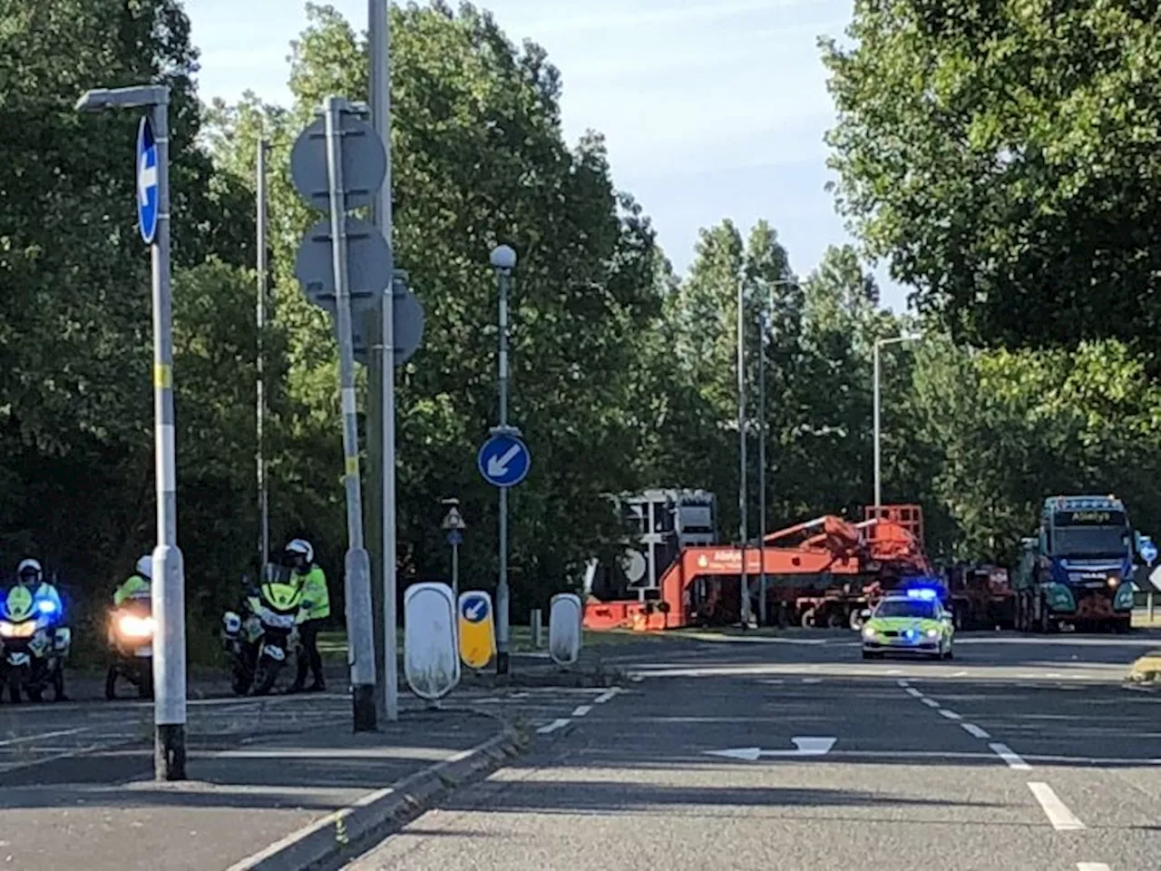 Route for giant transformer heading between Preston Docks and Penwortham