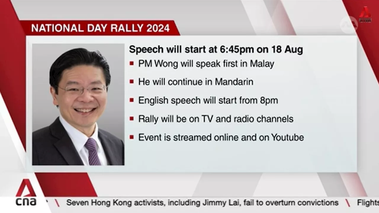 PM Wong to deliver maiden National Day Rally speech on Sunday from 6.45pm