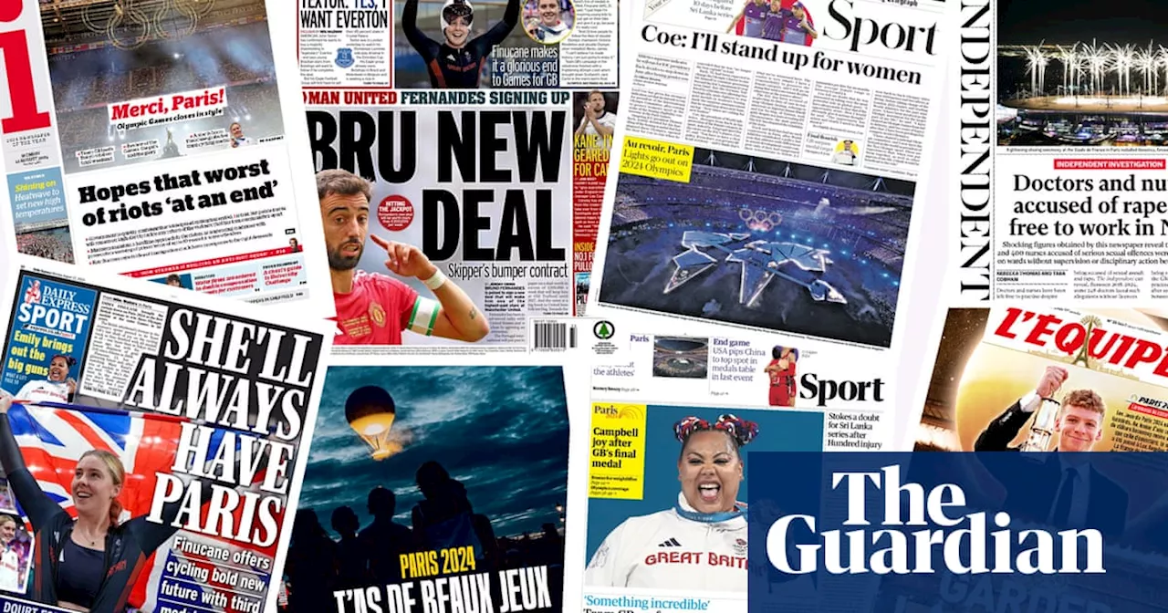 ‘Mission complete’: what the papers say about the Paris Olympics closing ceremony