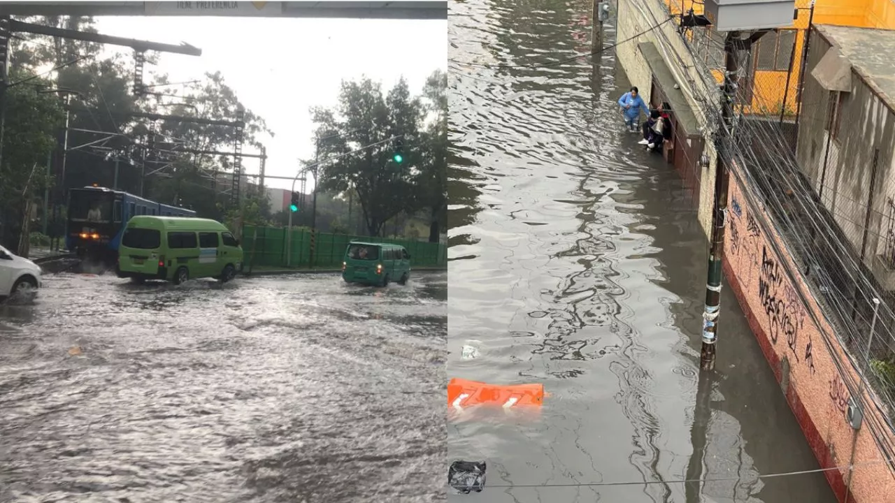 Reportan fuertes inundaciones en calzada de Tlalpan por lluvias este 11 de agosto: vías alternas