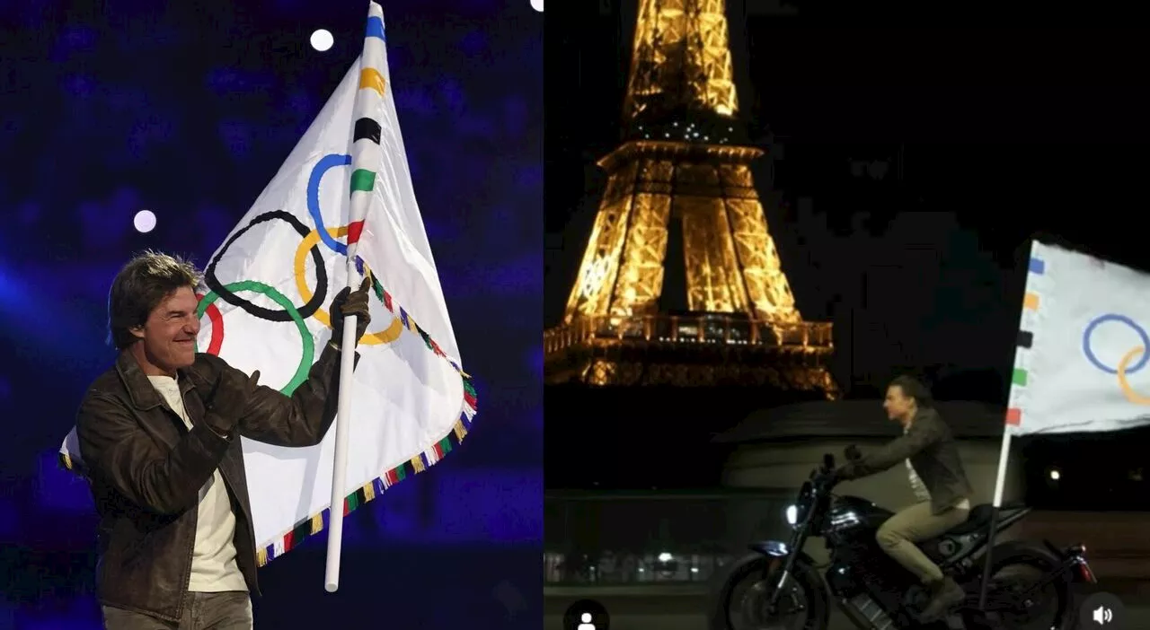 Tom Cruise in moto (senza casco) alle Olimpiadi: è polemica. Il video show dell'attore che poi si lancia da un