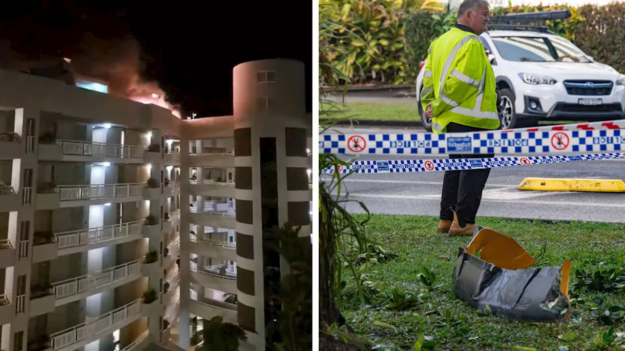 Helicopter crashes into hotel in Australia, leaving pilot dead as huge fireball breaks out on roof