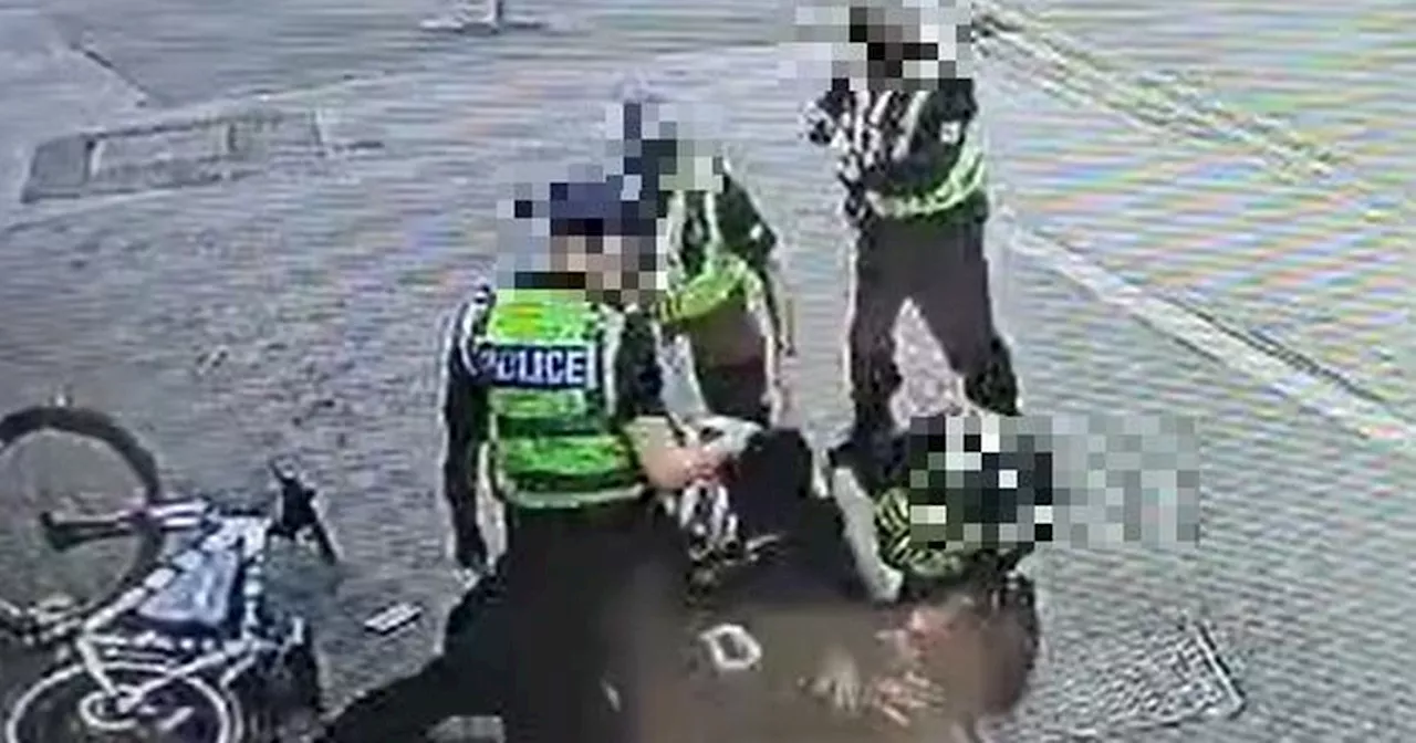 CCTV footage shows police 'kicking and punching' boy, 16, during arrest