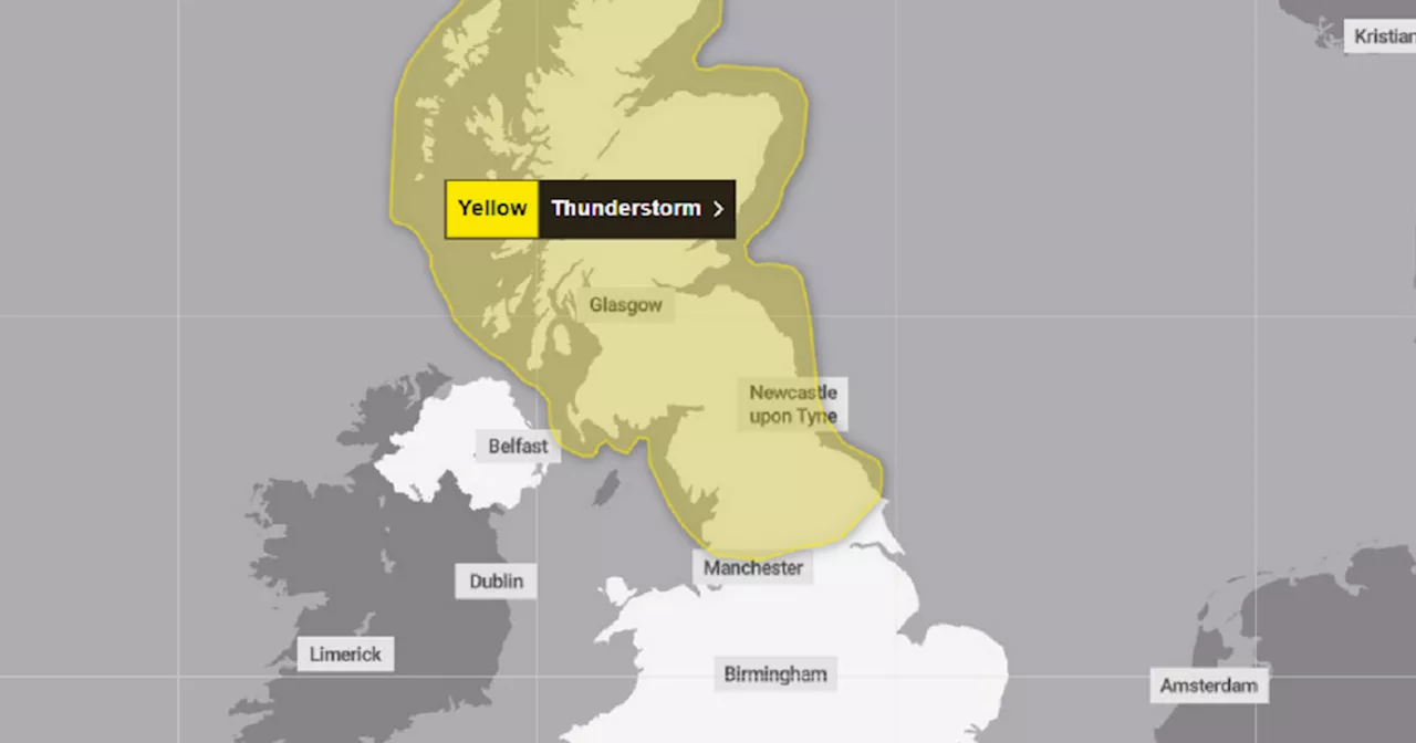 Met Office thunderstorm warning for torrential rain, lightning and hail