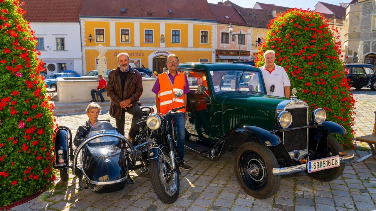 Oldtimer glänzten am Eggenburger Hauptplatz