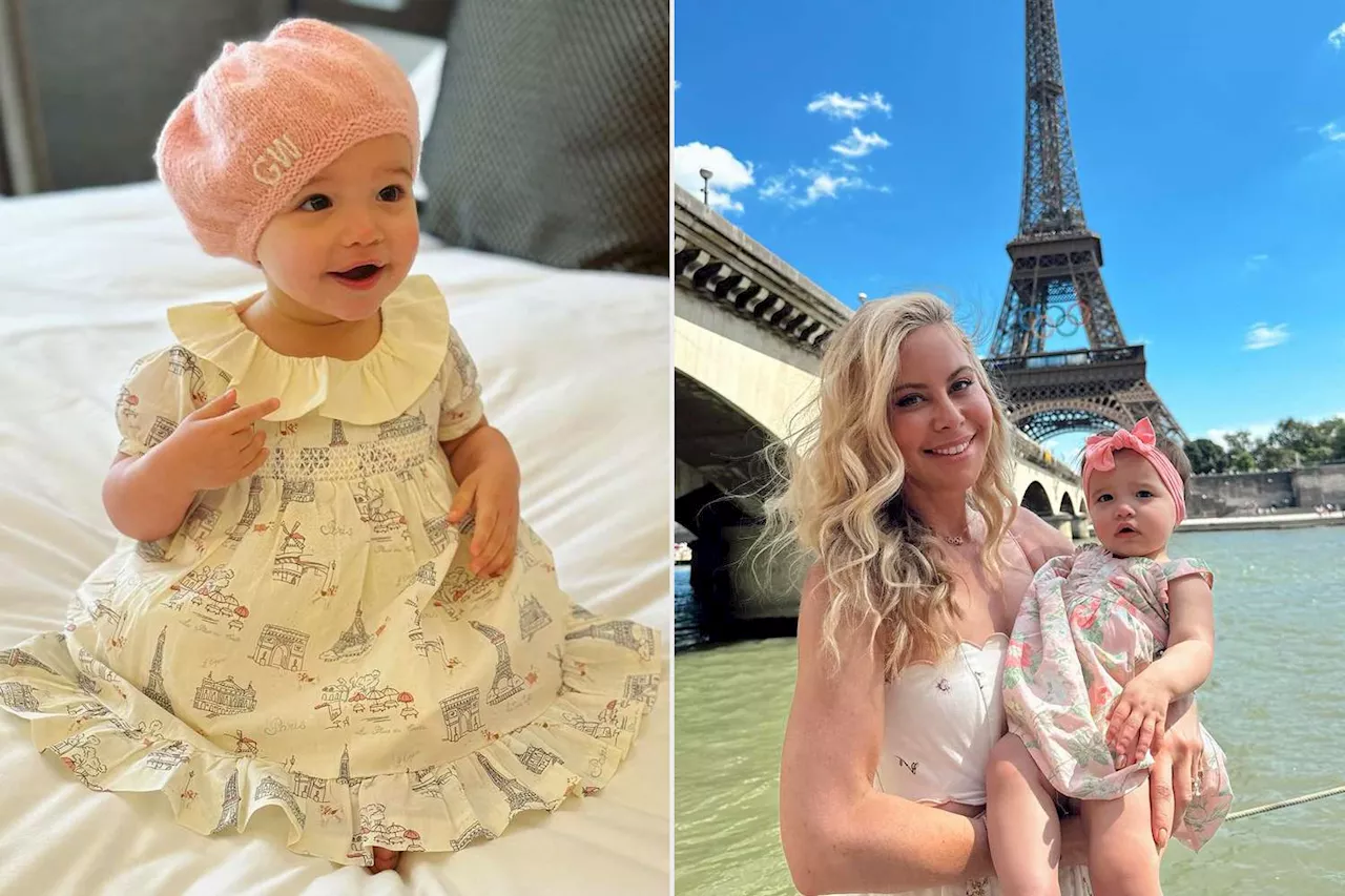 Tara Lipinski Shows Off Daughter Georgie's Tiny Pink Monogrammed Beret at 2024 Paris Olympics