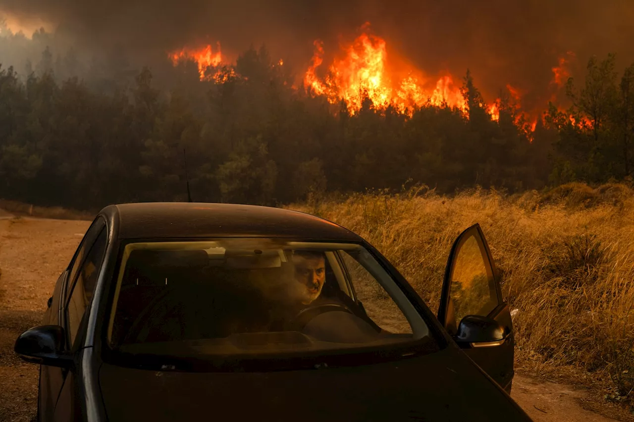 Incendie en Grèce : la moitié du pays menacé par les flammes, certains habitants refusent de partir